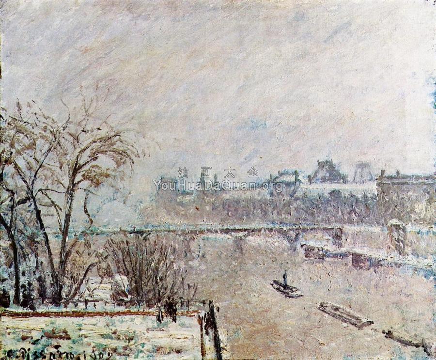 The Seine Viewed from the Pont-Neuf, Winter - 卡米耶·毕沙罗